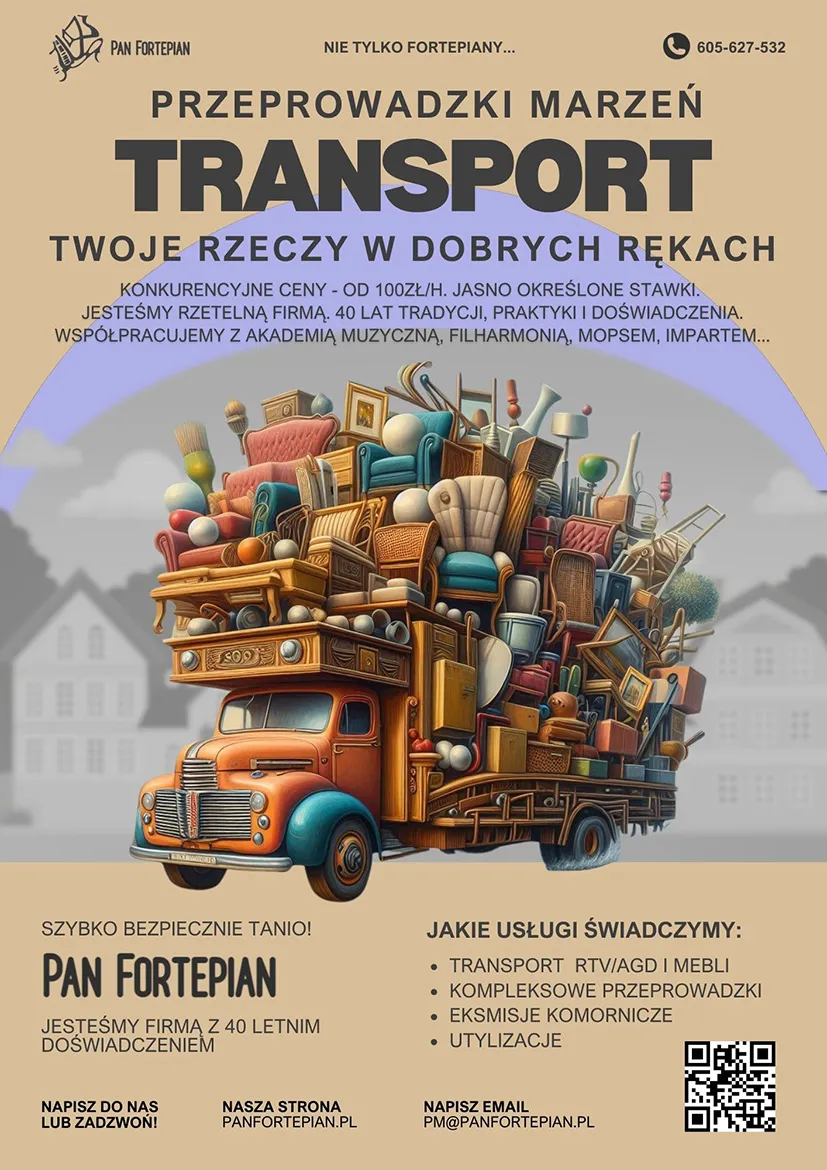 Usługa przeprowadzki we Wrocławiu - Pan Fortepian
